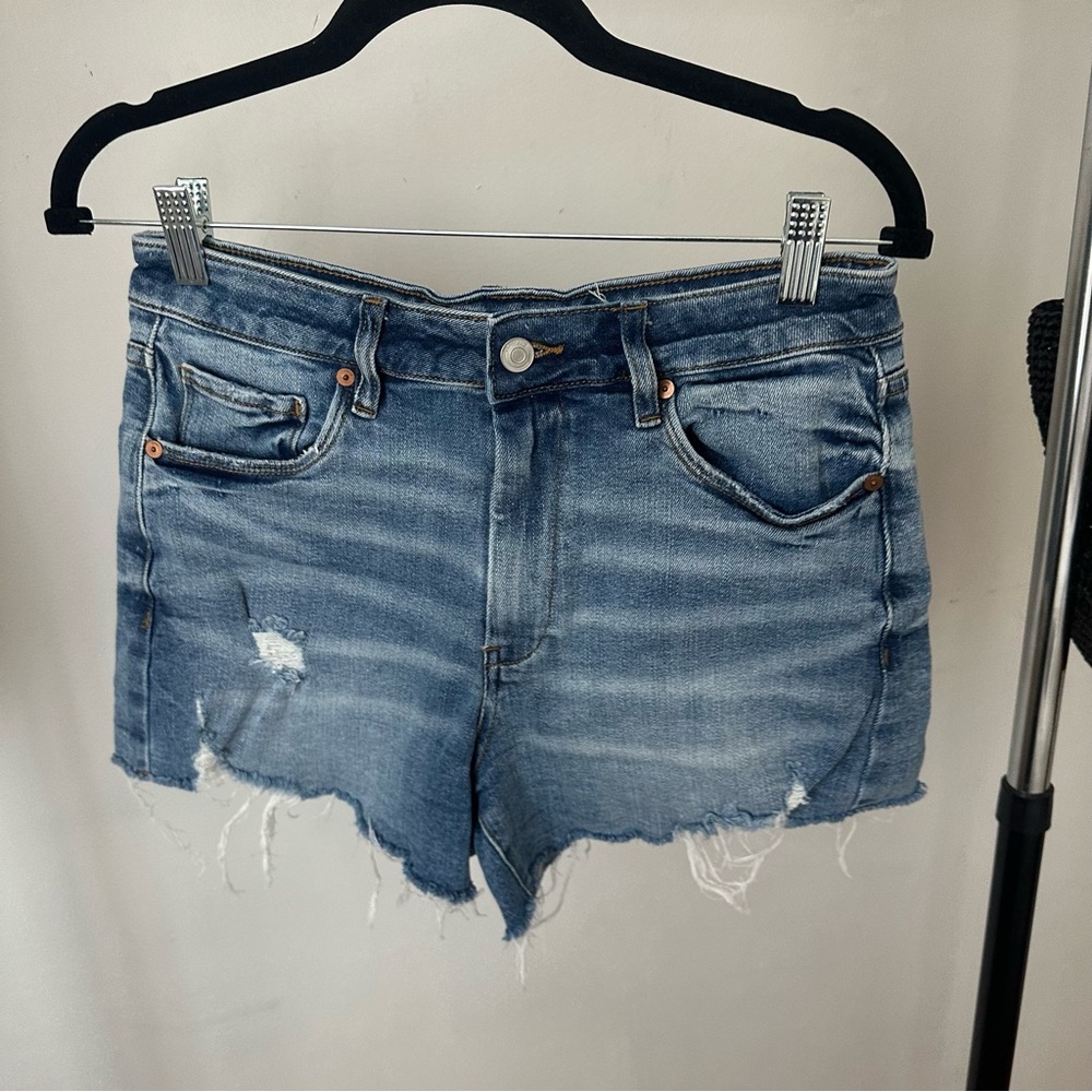 Denim Blue Women's Distressed Shorts